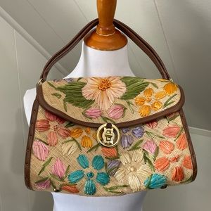 Vintage floral basket bag